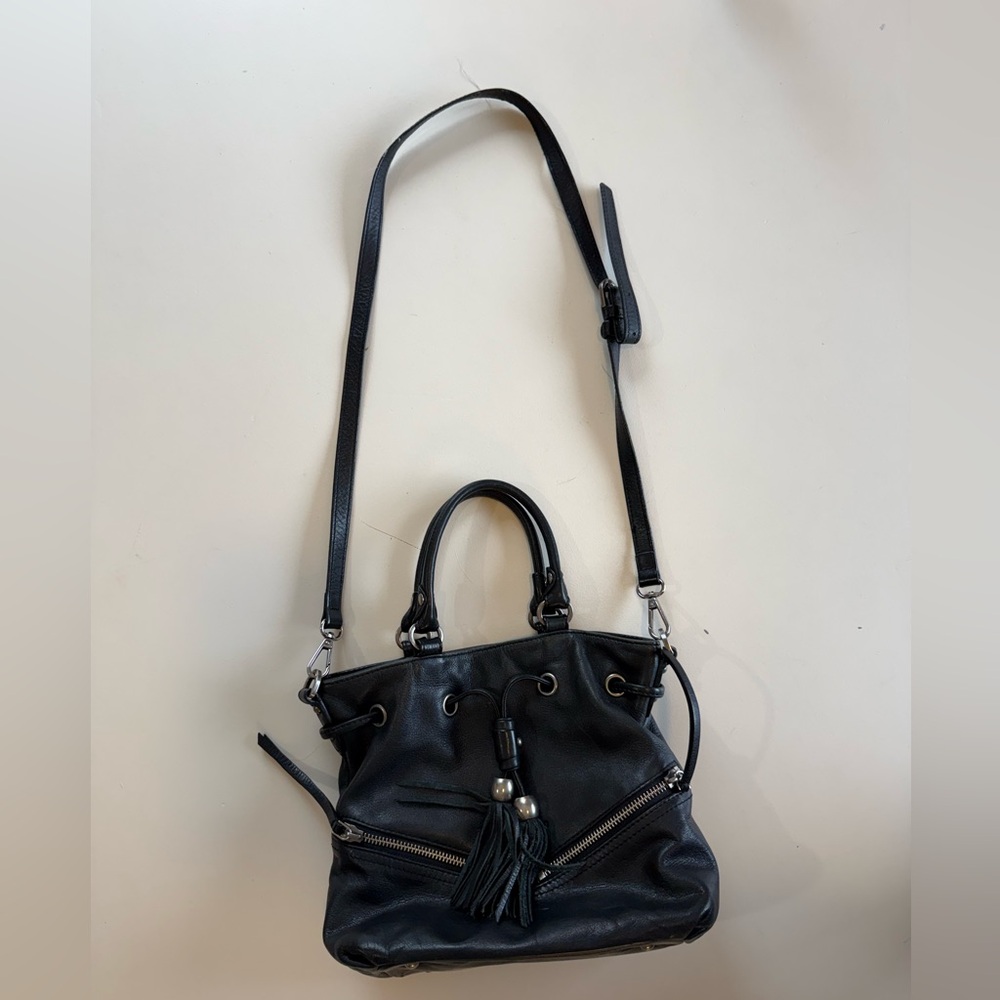 Lancaster Vintage Elegant Soft Black Leather Handbag